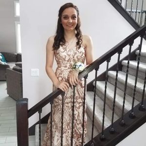 Tiffany size 6 Rose Gold sweet heart strapless prom dress